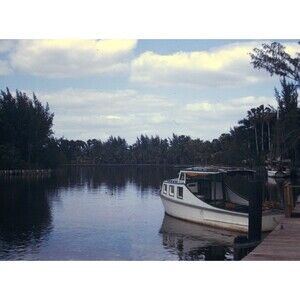 Kodak Slide 35mm 1950s Red Border Kodachrome, waterfront in Everglades City, Fl